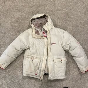 Men’s ski/snowboarding jacket. White color. Size Small.
